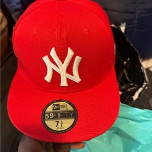 New Era Kids Red Cap with White Logo